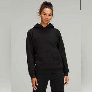 Lululemon All Yours Hoodie Black Graphic Embroidered Pullover Size 4